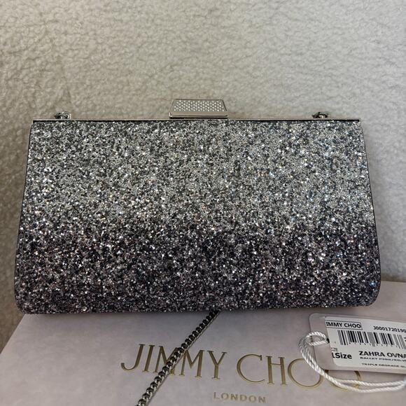 Jimmy Choo Zahra clutch bag with chain - Picture 6 of 8